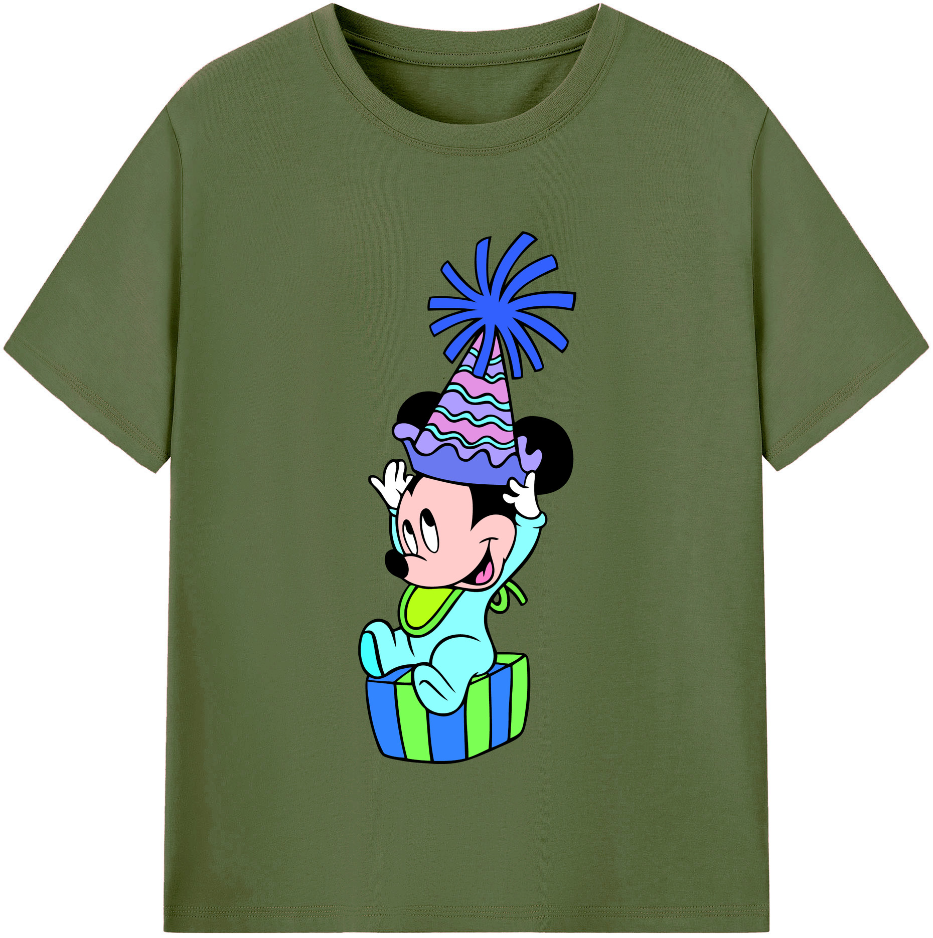 （画像用） ミッキーマウス Mickey Mouse 綿100％半袖Tシャツ（フロントプリント）